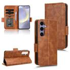 For Samsung Galaxy S24+ 5G Symmetrical Triangle Leather Phone Case(Brown) - 1