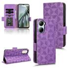 For ZTE Libero 5G IV Symmetrical Triangle Leather Phone Case(Purple) - 1