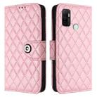 For OPPO A32 2020 4G / A53 2020 4G Rhombic Texture Flip Leather Phone Case with Lanyard(Pink) - 2