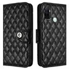 For OPPO A53s 4G / A33 2020 4G Rhombic Texture Flip Leather Phone Case with Lanyard(Black) - 2