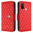 For OPPO A11s 4G Rhombic Texture Flip Leather Phone Case with Lanyard(Red) - 2