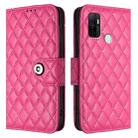 For OPPO A11s 4G Rhombic Texture Flip Leather Phone Case with Lanyard(Rose Red) - 2