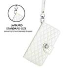 For OPPO A11s 4G Rhombic Texture Flip Leather Phone Case with Lanyard(White) - 3