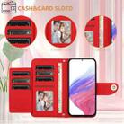 For OPPO Reno13 F 5G Global Rhombic Texture Flip Leather Phone Case with Lanyard(Red) - 3