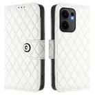 For OPPO Reno13 F 5G Global Rhombic Texture Flip Leather Phone Case with Lanyard(White) - 2