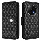 For OPPO A5 Pro China Rhombic Texture Flip Leather Phone Case with Lanyard(Black) - 2