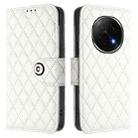 For OPPO A5 Pro China Rhombic Texture Flip Leather Phone Case with Lanyard(White) - 2