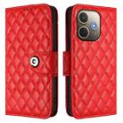For OPPO A5 Pro 5G Global Rhombic Texture Flip Leather Phone Case with Lanyard(Red) - 2