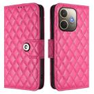 For OPPO A5 Pro 5G Global Rhombic Texture Flip Leather Phone Case with Lanyard(Rose Red) - 2