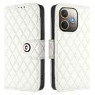 For OPPO A5 Pro 5G Global Rhombic Texture Flip Leather Phone Case with Lanyard(White) - 2