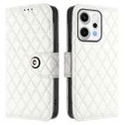 For OPPO Reno14 Pro 5G Global Rhombic Texture Flip Leather Phone Case with Lanyard(White) - 2