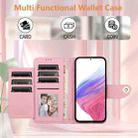 For OPPO A5 5G Global / A3 Pro 5G Global Rhombic Texture Flip Leather Phone Case with Lanyard(Pink) - 3