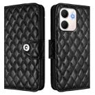 For OPPO A5x 4G Global / 5G Global Rhombic Texture Flip Leather Phone Case with Lanyard(Black) - 2