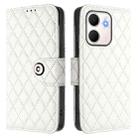 For OPPO A5x 4G Global / 5G Global Rhombic Texture Flip Leather Phone Case with Lanyard(White) - 2