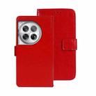 For OnePlus 12 idewei Crazy Horse Texture Leather Phone Case(Red) - 1