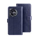 For OnePlus 12R idewei Crazy Horse Texture Leather Phone Case(Blue) - 1