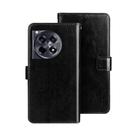 For OnePlus 12R idewei Crazy Horse Texture Leather Phone Case(Black) - 1