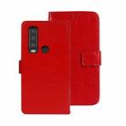 For CAT S75 idewei Crazy Horse Texture Leather Phone Case(Red) - 1