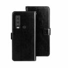 For CAT S75 idewei Crazy Horse Texture Leather Phone Case(Black) - 1