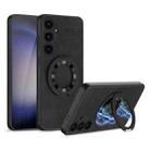 For Samsung Galaxy S24+ 5G GKK Skin Feel Frosted Leather MagSafe Magnetic Phone Case with Holder(Black) - 1