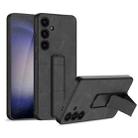 For Samsung Galaxy S24+ 5G GKK Skin Feel Frosted Leather Fold Holder Phone Case(Grey) - 1