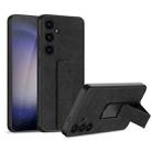 For Samsung Galaxy S24 5G GKK Skin Feel Frosted Leather Fold Holder Phone Case(Black) - 1
