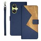 For OnePlus Nord CE 3 Lite idewei Two-color Splicing Leather Phone Case(Blue) - 1