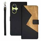 For OnePlus Nord CE 3 Lite idewei Two-color Splicing Leather Phone Case(Black) - 1