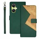 For OnePlus Nord CE 3 Lite idewei Two-color Splicing Leather Phone Case(Green) - 1