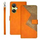 For OnePlus Nord CE 3 Lite idewei Two-color Splicing Leather Phone Case(Orange) - 1