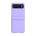 For Motorola Razr 40 3 in 1 Skin Feel PC Phone Case with Hinge(Sakura Purple) - 1