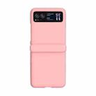 For Motorola Razr 40 3 in 1 Skin Feel PC Phone Case with Hinge(Pink) - 1