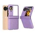 For OPPO Find N3 Flip 3 in 1 Wave Pattern Matte PC Phone Case with Hinge(Purple) - 1