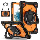 For Samsung Galaxy Tab A8 10.5 2021 Contrast Color Robot Silicone Hybrid PC Tablet Case(Black Orange) - 1