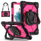 For Samsung Galaxy Tab A8 10.5 2021 Contrast Color Robot Silicone Hybrid PC Tablet Case(Black Rose Red) - 1