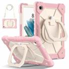 For Samsung Galaxy Tab A8 10.5 2021 Contrast Color Robot Silicone Hybrid PC Tablet Case(Rose Gold Beige) - 1