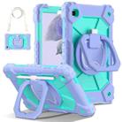 For Samsung Galaxy Tab A7 Lite 2021 Contrast Color Robot Silicone Hybrid PC Tablet Case(Purple Mint Green) - 1