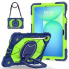 For Samsung Galaxy Tab S10 FE / S9 Contrast Color Robot Silicone Hybrid PC Tablet Case(Navy Yellow Green) - 2