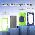 For Samsung Galaxy Tab S10 FE / S9 Contrast Color Robot Silicone Hybrid PC Tablet Case(Navy Yellow Green) - 3