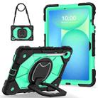 For Samsung Galaxy Tab S10 FE / S9 Contrast Color Robot Silicone Hybrid PC Tablet Case(Black Mint Green) - 2