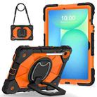 For Samsung Galaxy Tab S10 FE / S9 Contrast Color Robot Silicone Hybrid PC Tablet Case(Black Orange) - 2