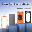 For Samsung Galaxy Tab S10 FE / S9 Contrast Color Robot Silicone Hybrid PC Tablet Case(Black Orange) - 3