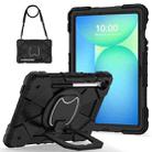 For Samsung Galaxy Tab S10 FE / S9 Contrast Color Robot Silicone Hybrid PC Tablet Case(Black) - 2