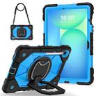 For Samsung Galaxy Tab S10 FE / S9 Contrast Color Robot Silicone Hybrid PC Tablet Case(Black Blue) - 2