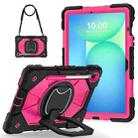 For Samsung Galaxy Tab S10 FE / S9 Contrast Color Robot Silicone Hybrid PC Tablet Case(Black Rose Red) - 2