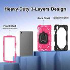For Samsung Galaxy Tab S10 FE / S9 Contrast Color Robot Silicone Hybrid PC Tablet Case(Black Rose Red) - 3