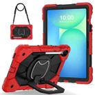 For Samsung Galaxy Tab S10 FE / S9 Contrast Color Robot Silicone Hybrid PC Tablet Case(Red Black) - 2