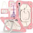 For Samsung Galaxy Tab S10 FE / S9 Contrast Color Robot Silicone Hybrid PC Tablet Case(Rose Gold Beige) - 1