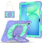 For Samsung Galaxy Tab S10 FE / S9 Contrast Color Robot Silicone Hybrid PC Tablet Case(Purple Mint Green) - 2