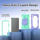 For Samsung Galaxy Tab S10 FE / S9 Contrast Color Robot Silicone Hybrid PC Tablet Case(Purple Mint Green) - 3
